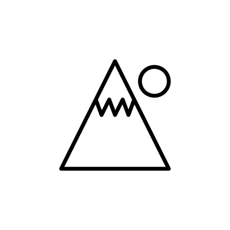 Mountain icon with outline style 20596221 Vector Art at Vecteezy