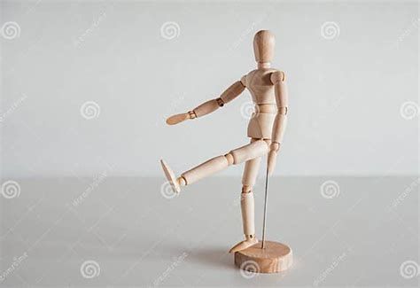 Knee Extension on Wooden Model Stock Photo - Image of physical, flexion ...