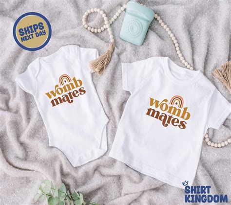 Twin Baby Onesie Set Womb Mates Twin Onesies Funny Best Friends