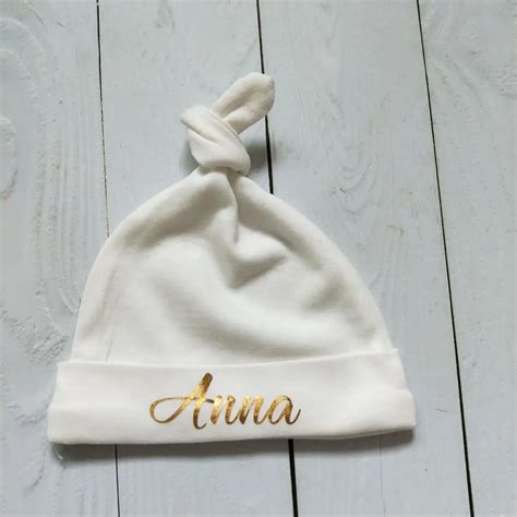 Sombrero Blanco Con Nombre Personalizado Para Reci N Nacido Gorros De