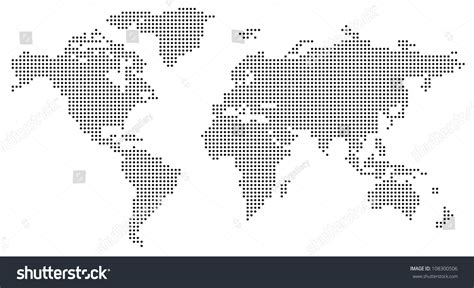 Dotted World Map Stock Vector 108300506 Shutterstock