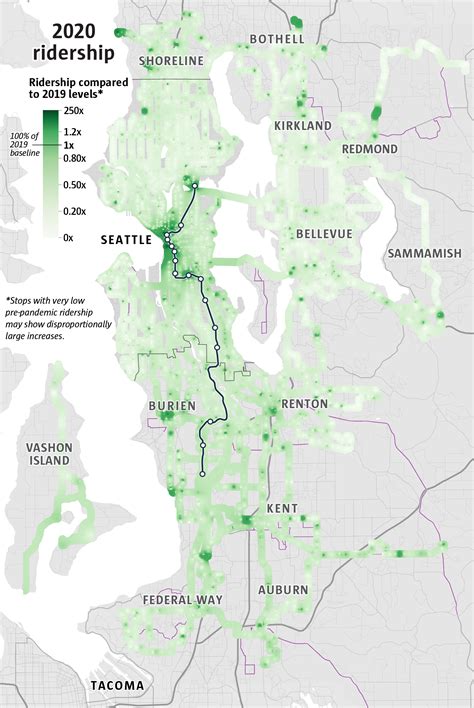 Analysis of 7,000 King County bus stops shows where highest ridership
