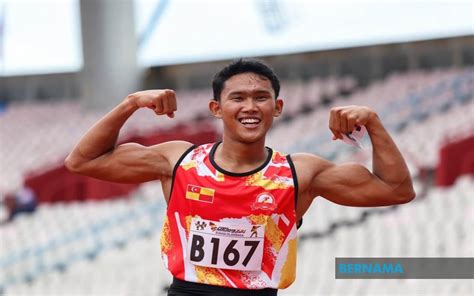 BERNAMA PARA SUKMA 2024 NOORHELMIE WINS GOLD IN 100M T12 ENDS AFIQ