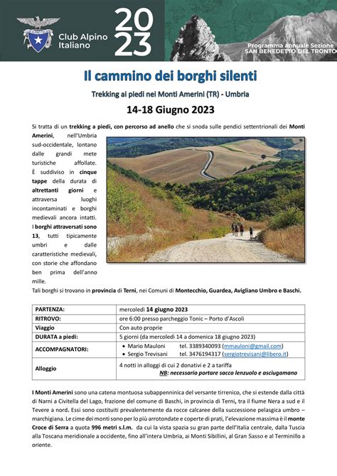 Dal 14 Al 18 Giugno 2023 Il Cammino Dei Borghi Silenti Trekking