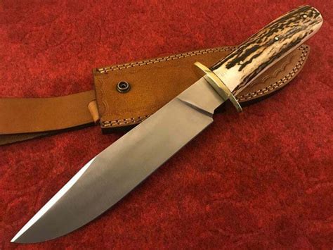 Bowie Knife Custom Handmade 1095 High Carbon Steel Bowie Antler Bowie