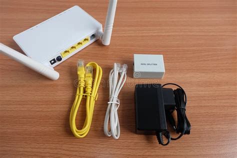 Complete Set Modem Router Wifi Wireless Lan And Adsl Cable Splitter