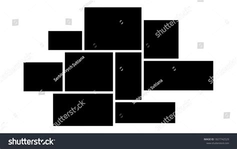 9 Frame Template Photos Collage Template Stock Vector Royalty Free