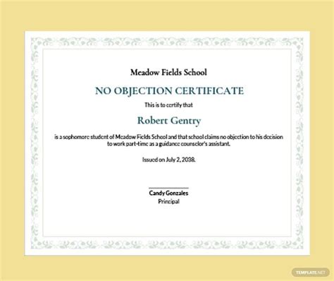 Free Printable No Objection Certificate Templates To Customize Online