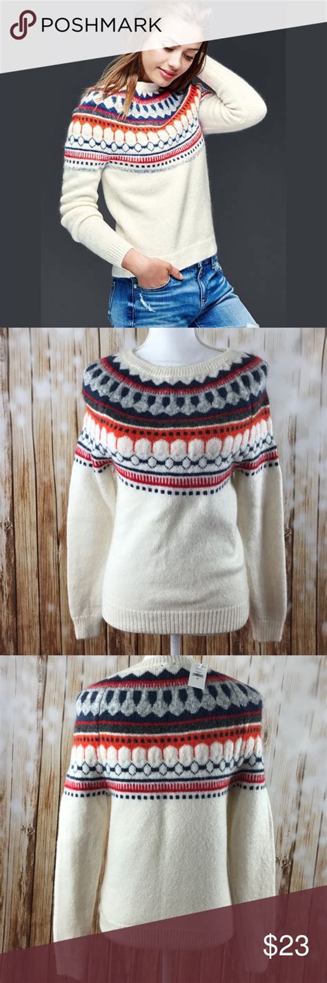 Nwt Gap Fair Isle Sweater Mohair Wool Blend Wool Blend Sweater Fair