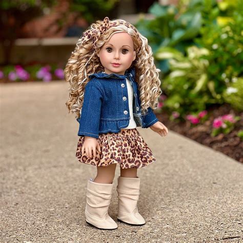 Adventure Doll Clothes For 18 Inch Dolls 5 Piece Outfit Jeans Jacket Ivory Tank Top Skirt