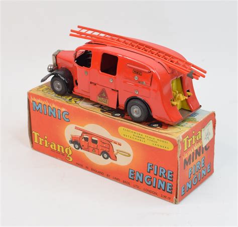 Tri Ang Minic 62m Fire Engine Virtually Mintboxed Jk Die Cast Models