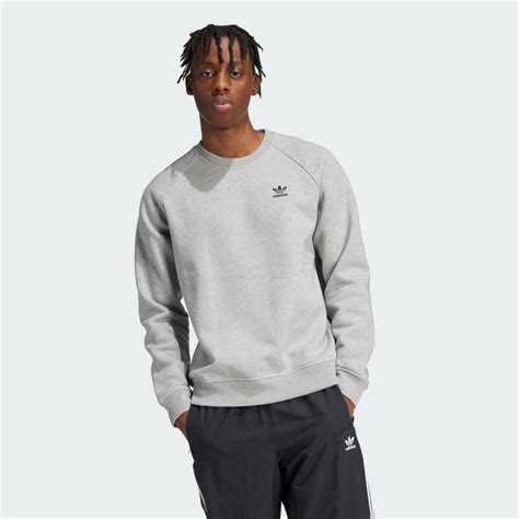 adidas Trefoil Essentials Crew Sweatshirt - Grey | Free Shipping with ...