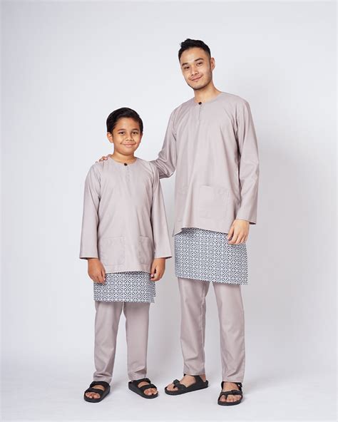 Bangsawan Baju Melayu Set Kids Taupe Kurta Boys