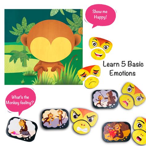 Monkey Expressions Preschool Feelings Magnetic Puzzle – Edu Toys