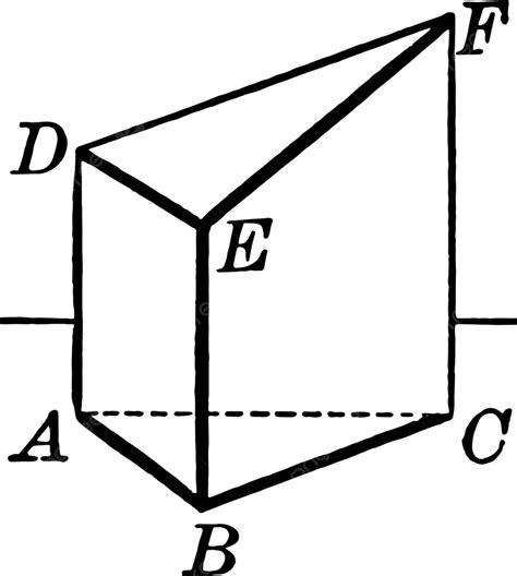 Ilustración Vintage De Un Prisma Triangular Recto Con Parte Superior