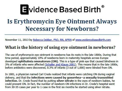 Evidence On Erythromycin Eye Ointment For Newborns Ointment Newborn