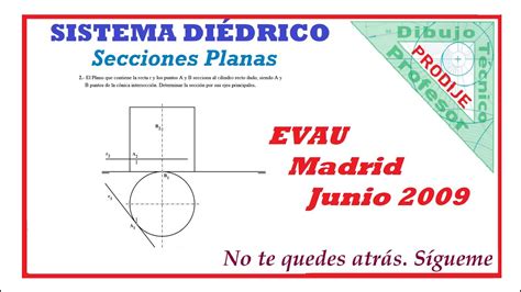 Diédrico EVAU MADRID 2009 2 SECCIÓN CILINDRO PLANO OBLICUO Dibujo