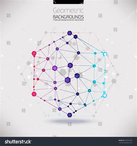 Abstract Geometric Shapes Molecular Compoundscolor Picture Stock Vector ...