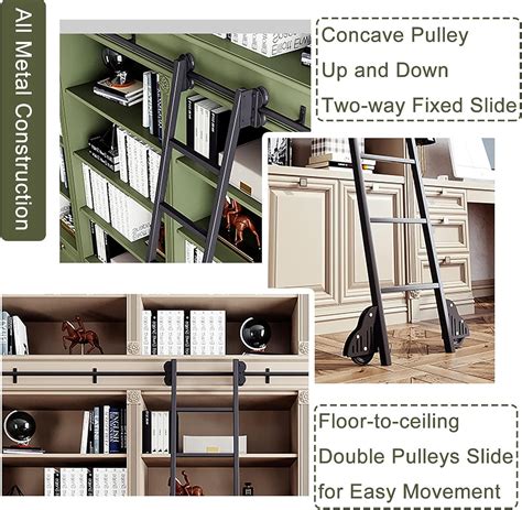 Luyckfrazy Library Sliding Ladder Kit 33ft 20ft Warehouse Bar Closet