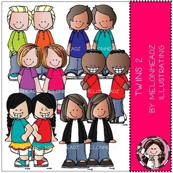 Twins Clip Art COMBO PACK Melonheadz Clipart By Melonheadz TpT