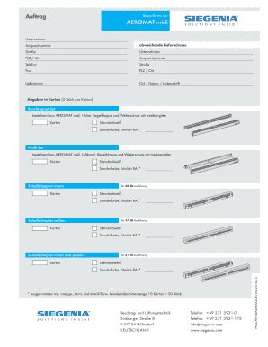 Ausfüllbar Online Auftrag Bestellformular AEROMAT midi Fax Email