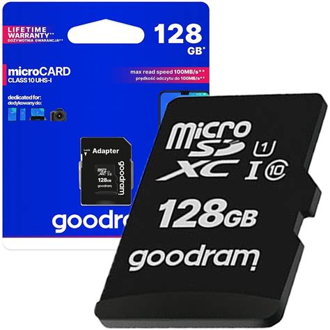 GOODRAM MICROCARD 128 GB KARTA PAMIĘCI MICRO SD XC UHS I KLASA10