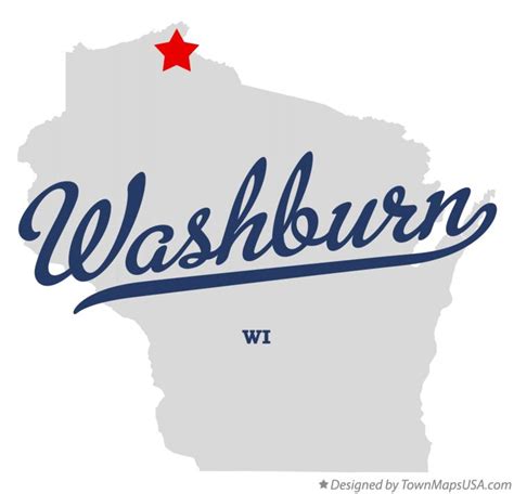 Map of Washburn, Bayfield County, WI, Wisconsin