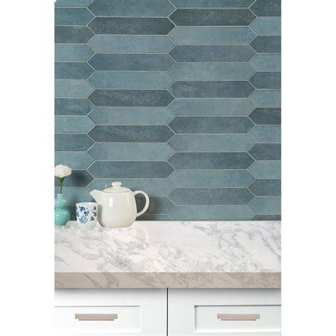 Renzo Denim Pickett Ceramic Wall Tile Glossy 2 5 X13 MSI Collection