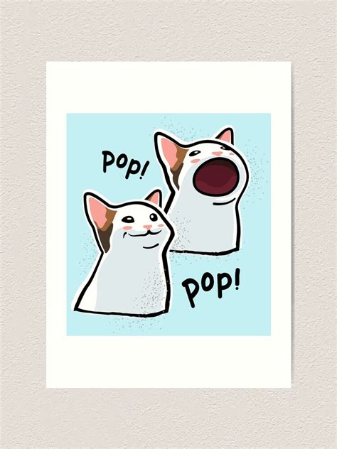 Pop Cat Meme Popcat Popping Cat Art Print By Coolintent Redbubble