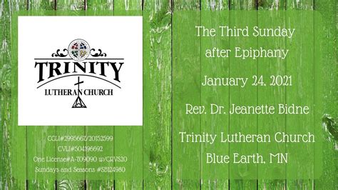 Trinity Lutheran Church Blue Earth MN Sunday Worship January 24