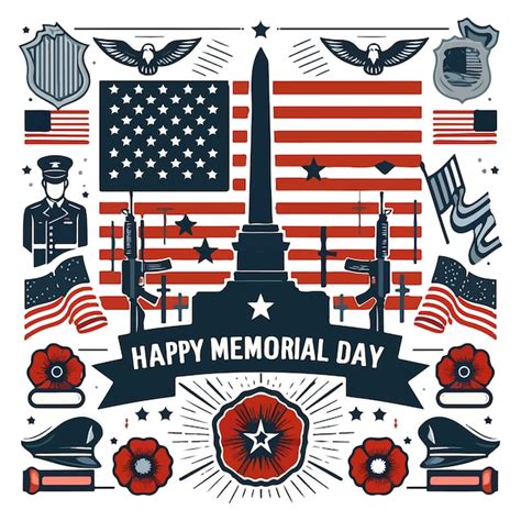 Premium Vector Happy Memorial Day Greetings Vector