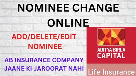 How To Change Nominee In Aditya Birla Sunlife Insurance Policy Online