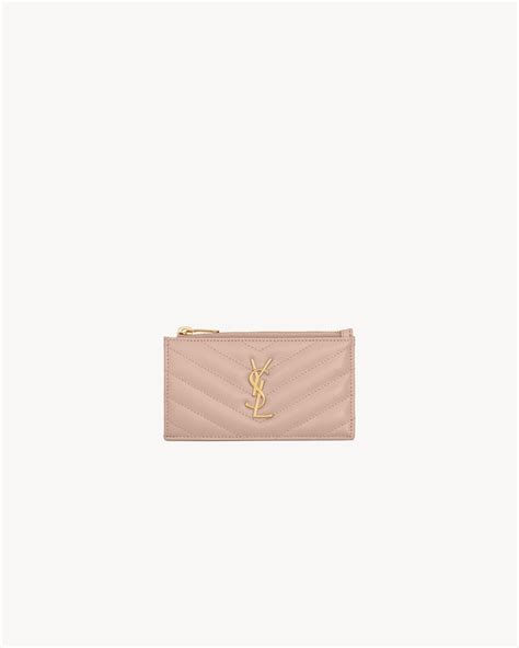 Cassandre MatelassÉ Fragments Card Case In Grain De Poudre Leather Saint Laurent