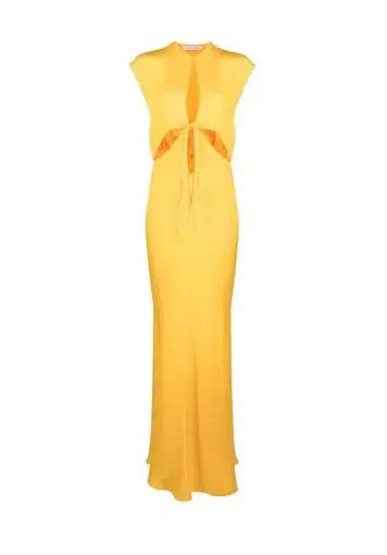 Christopher Esber Triquetra Cut Out Dress Yellow Size 8 The Volte