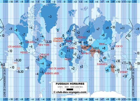 Les Fuseaux Horaires Club Des Voyages