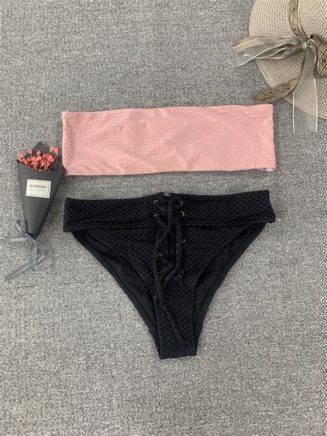 OEM Strapless Bandeau Women Sexy Jacquard Bikini China Wholesale Bikini And Bandeau Bikini Price