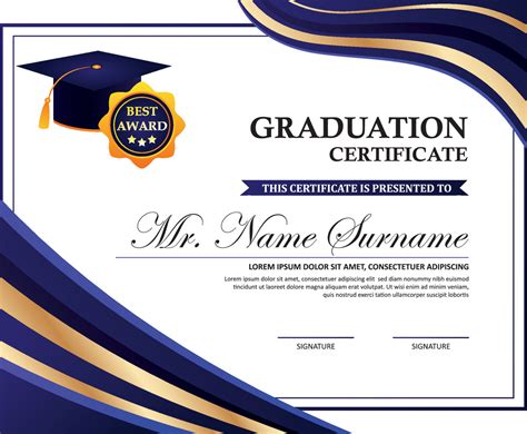 Graduation Certificate Template Vector Art And Graphics