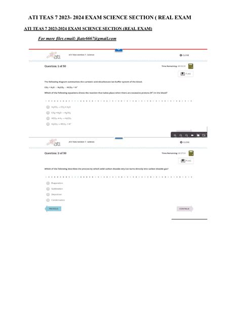 ATI TEAS 7 2023 2024 EXAM SCIENCE SECTION REAL EXAM Browsegrades