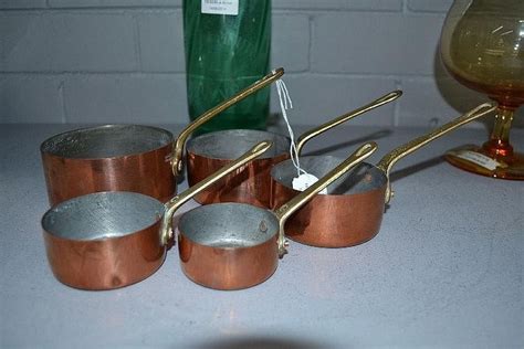 French Antique Copper Saucepans Set Copper Metalware