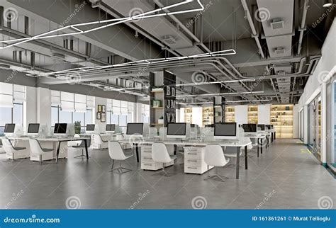 3d Render Of Working Space Stock Illustration Illustration Of Living