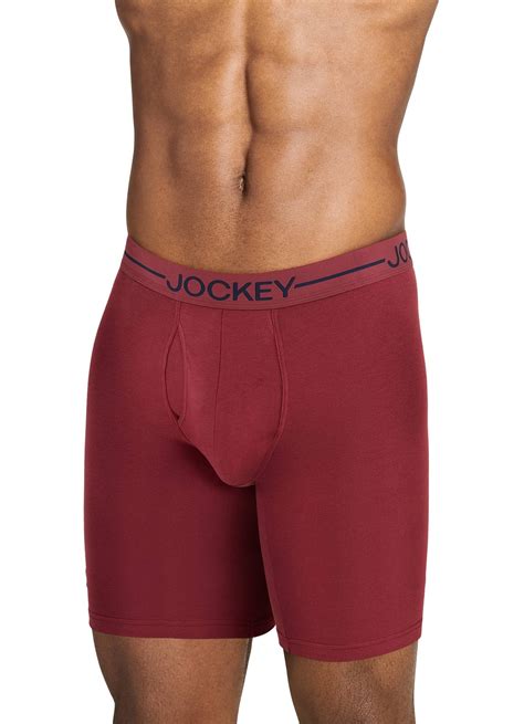 Jockey Mens Organic Cotton Stretch 9 5 Long Leg Boxer Brief 3 Pack