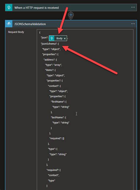 Nested JSON Schema Validation In Logic App