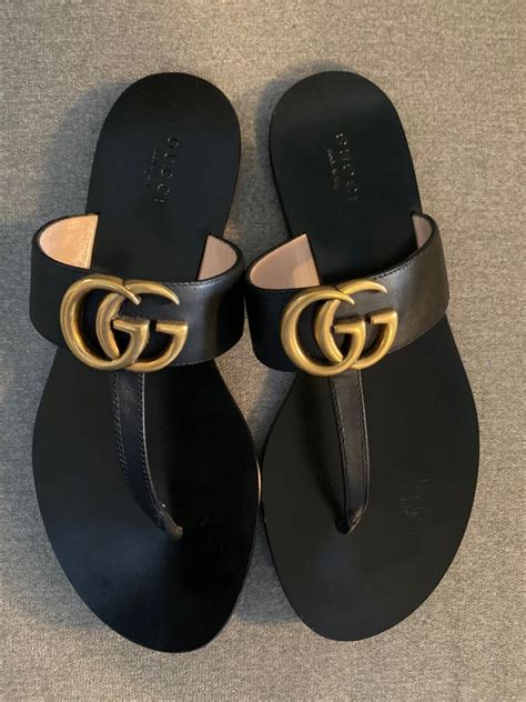 Gucci Marmont T Strap Sandal Black Gold Mercari T Strap Sandals