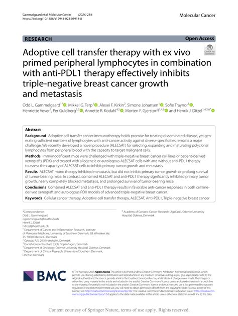 PDF Adoptive Cell Transfer Therapy With Ex Vivo Primed Peripheral