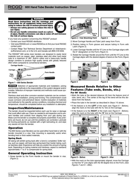 600 Series Bender Instruction Sheet | PDF | Sheet Metal | Pipe (Fluid Conveyance)