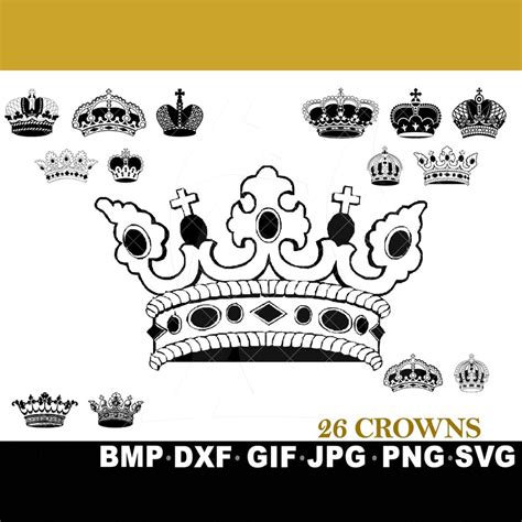 26 Royal Crown Svg Files King Crown Svg Queen Crown Svg Etsy