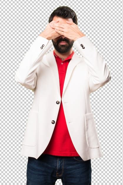 Premium Psd Brunette Man With Glasses Covering His Eyes