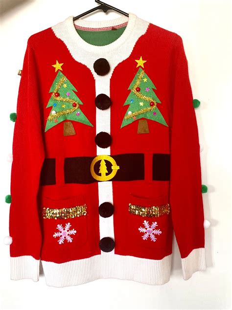 Ugly Christmas Sweater Handmade Christmas Sweater Christmas Tree Ugly