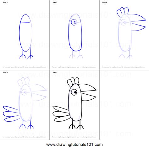 How To Draw Polly Parrot From Peppa Pig Printable Drawing Sheet By