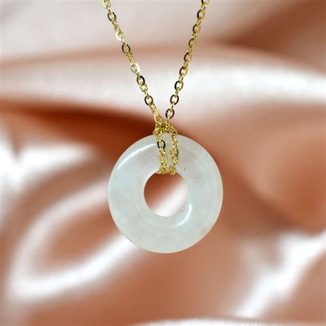 Jade Pendant K Gold Jade Pendant Jade Circle Pendant Etsy